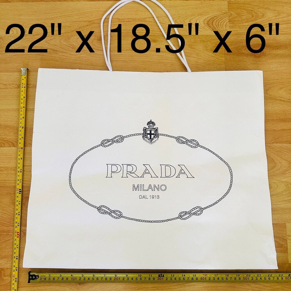 Prada Paper Shopping Bag - white large, 22" x 18.5" x 6" | FLAWED READ BELOW
